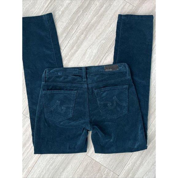 AG Adriano Goldschmied The Slit Cigarette Jesns Corduroy Dark Green - Picture 6 of 6